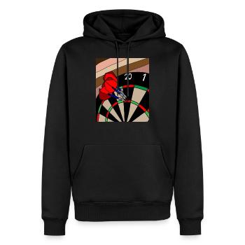 Jeu de fléchettes Joueurs avec fléchettes - Sweat à capuche Premium bio Homme - noir - Devant - Nico (187cm)