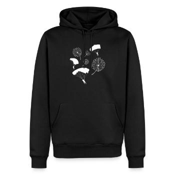 Fallschirm Löwenzahn Fallschirmspringer - Männer Premium Bio Hoodie - Schwarz - Vorne - Nico (187cm)