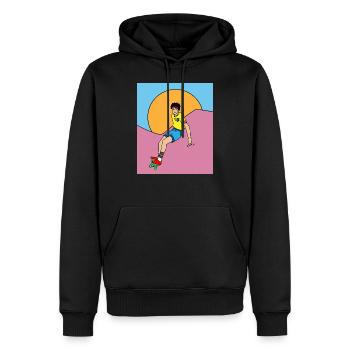 Retro Skateboarder & Skater Skateboard - Sweat à capuche Premium bio Homme - noir - Devant - Nico (187cm)