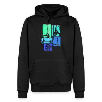 Stunt Scooter Roller Retro Tretroller Jungen - Männer Premium Bio Hoodie - Schwarz - Vorne - Nico (187cm)