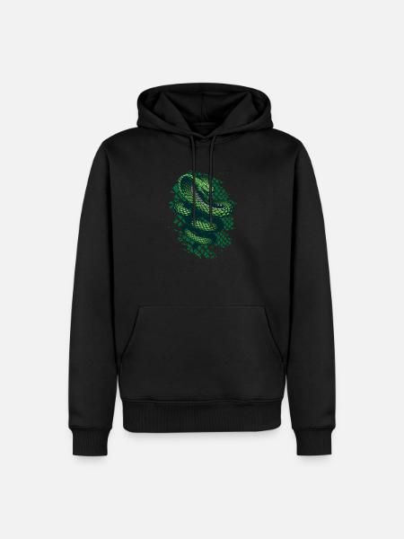 Green snake reptile terrarium - Men’s Premium Organic Hoodie - black