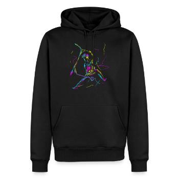 Scooter Roller Stunt Tretroller Retro - Männer Premium Bio Hoodie - Schwarz - Vorne - Nico (187cm)
