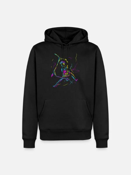 Scooter Roller Stunt Tretroller Retro - Männer Premium Bio Hoodie - Schwarz