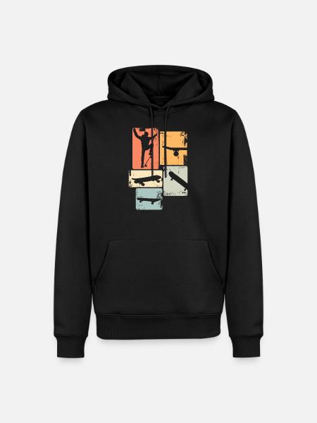 Skater Skateboard Stunt Skater Jungen - Männer Premium Bio Hoodie - Schwarz