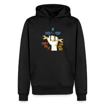 Pop Pop Can`t Fix İt - Men’s Premium Organic Hoodie - black - Front - Nico (187cm)