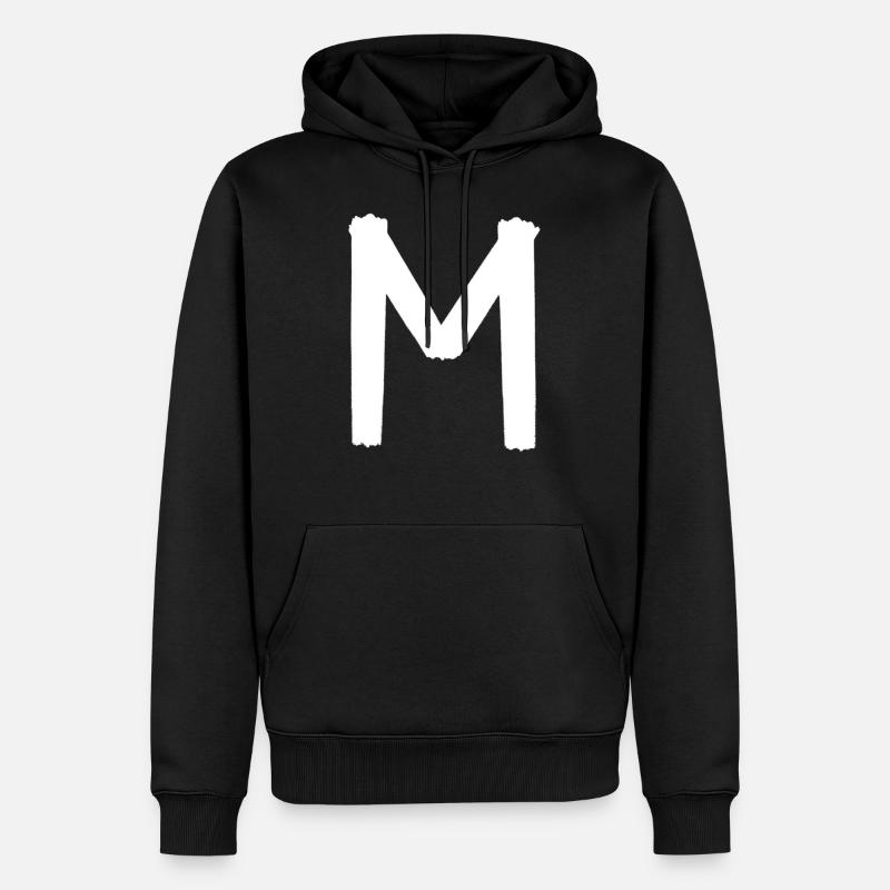 M - Blanc - Sweat à capuche Premium bio Homme - noir