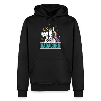 Dadacorn Daddy Einhorn Bester Vater aller Zeiten Vatertag - Männer Premium Bio Hoodie - Schwarz - Vorne - Nico (187cm)