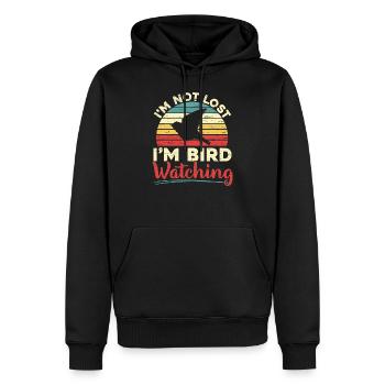 Ich bin nicht verloren Ich bin Vogelbeobachtung Vogelbeobachtung Vogelbesitzer - Männer Premium Bio Hoodie - Schwarz - Vorne - Nico (187cm)