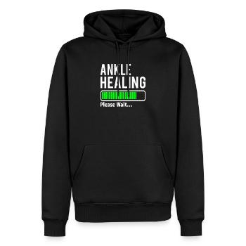 BROKEN ANKLE / ANKLE SURGERY : Ankle Healing - Sweat à capuche Premium bio Homme - noir - Devant - Nico (187cm)