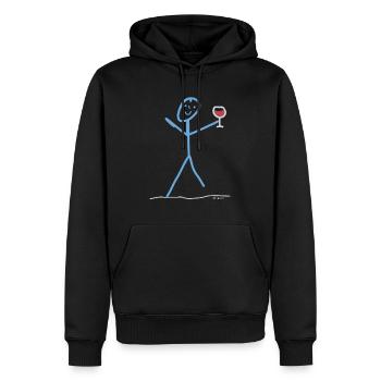 Vin boire Des traits de plaisir Gourmet - Sweat à capuche Premium bio Homme - noir - Devant - Nico (187cm)