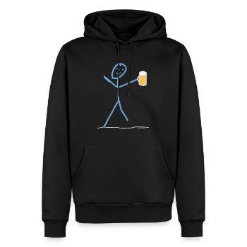 Bières Bâtons Boire Toasts Fêtes - Sweat à capuche Premium bio Homme - noir - Devant - Nico (187cm)
