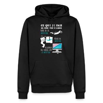 Idée cadeau sport natation passion - Sweat à capuche Premium bio Homme - noir - Devant - Nico (187cm)