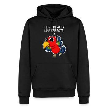 Papagei - Sweat à capuche Premium bio Homme - noir - Devant - Nico (187cm)