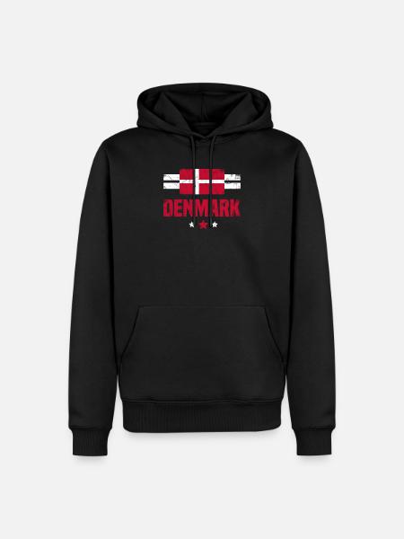 Danmark Dansk Flag - Herre Premium økologisk hoodie - sort