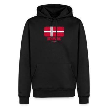 Danemark Drapeau danois - Sweat à capuche Premium bio Homme - noir - Devant - Nico (187cm)