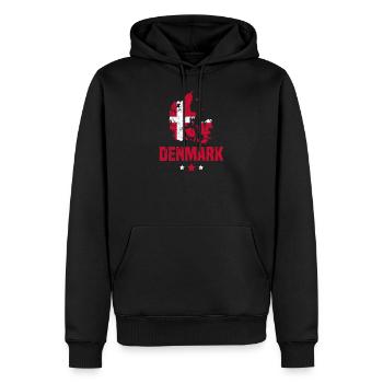 Danemark Drapeau danois - Sweat à capuche Premium bio Homme - noir - Devant - Nico (187cm)