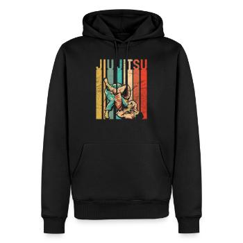 Jiu Jitsu rétro - Sweat à capuche Premium bio Homme - noir - Devant - Nico (187cm)