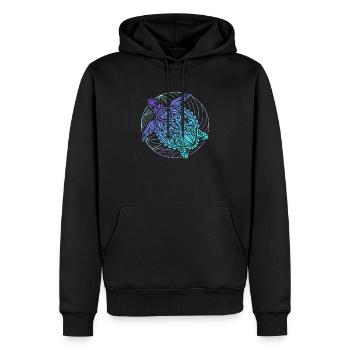 Turtles Mandala Diver Surfer - Men’s Premium Organic Hoodie - black - Front - Nico (187cm)