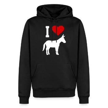 Esel Muli Maultier Love Herz Bauernhof Tier Bauer - Männer Premium Bio Hoodie - Schwarz - Vorne - Nico (187cm)