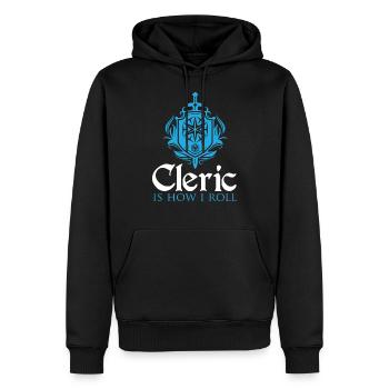 RPG games Cleric is how i roll - Sweat à capuche Premium bio Homme - noir - Devant - Nico (187cm)