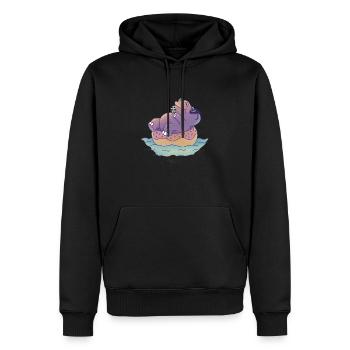 Été Hippo Soleil Lunettes Limonade Piscine Donut Mer - Sweat à capuche Premium bio Homme - noir - Devant - Nico (187cm)