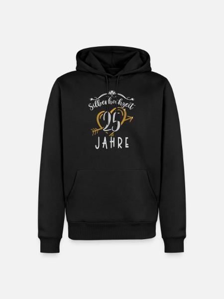 Traumpaar seit 25 Jahren Silberhochzeit Geschenk - Männer Premium Bio Hoodie - Schwarz