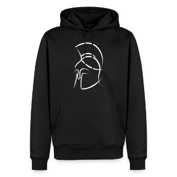 Casque spartiate - Sweat à capuche Premium bio Homme - noir - Devant - Nico (187cm)