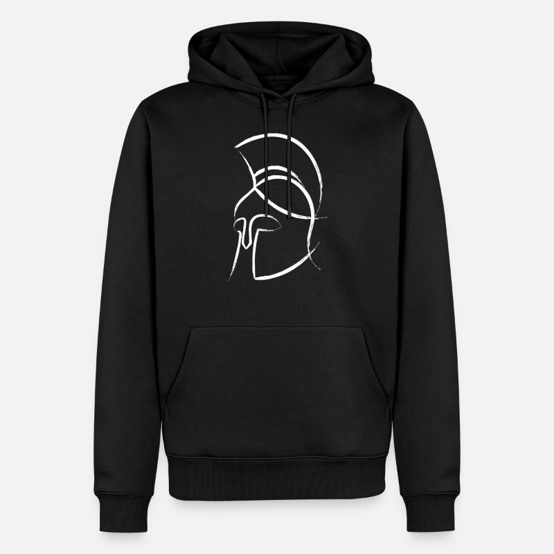 Spartaner Helm - Männer Premium Bio Hoodie - Schwarz