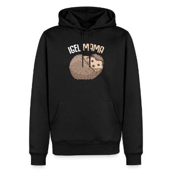 Igel Mama Mutter Muttertag Damen - Männer Premium Bio Hoodie - Schwarz - Vorne - Nico (187cm)