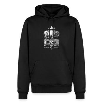 Yellowstone-Nationalpark - Männer Premium Bio Hoodie - Schwarz - Vorne - Nico (187cm)