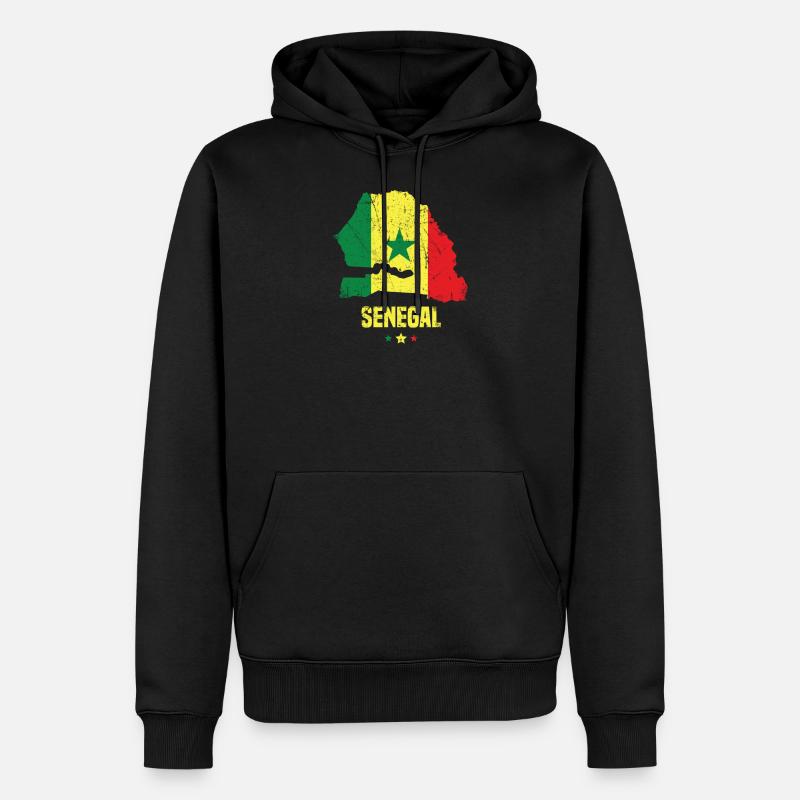 Sénégal Drapeau sénégalais - Sweat à capuche Premium bio Homme - noir