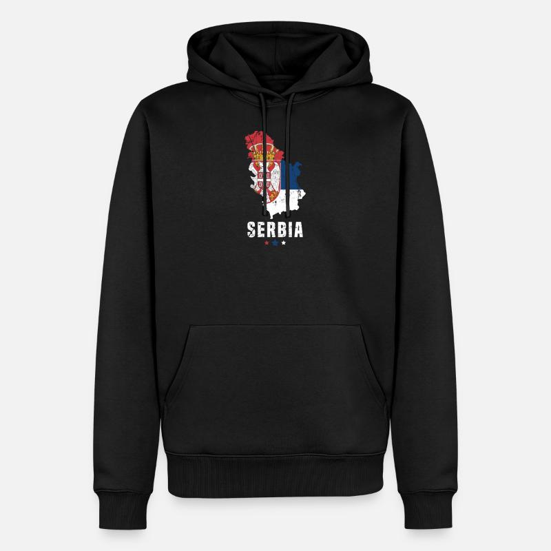 Serbie Drapeau serbe - Sweat à capuche Premium bio Homme - noir