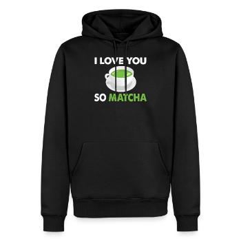 Love You So Matcha Tee - Männer Premium Bio Hoodie - Schwarz - Vorne - Nico (187cm)
