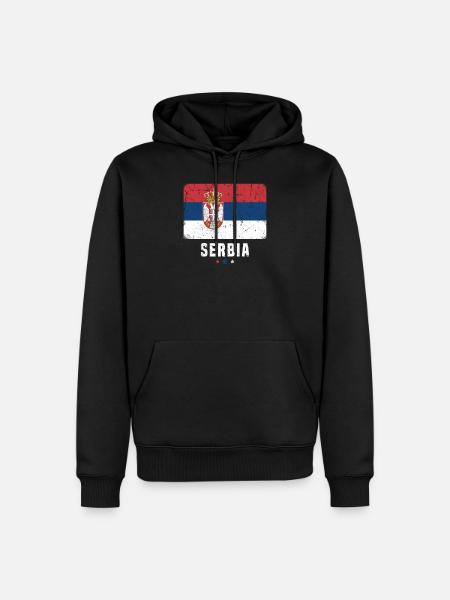 Serbia Flag Serbian - Men’s Premium Organic Hoodie - black