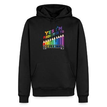 Accro à la coloration - Sweat à capuche Premium bio Homme - noir - Devant - Nico (187cm)