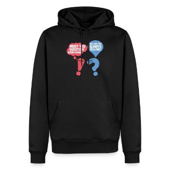 Grammaire anglaise drôle - Sweat à capuche Premium bio Homme - noir - Devant - Nico (187cm)