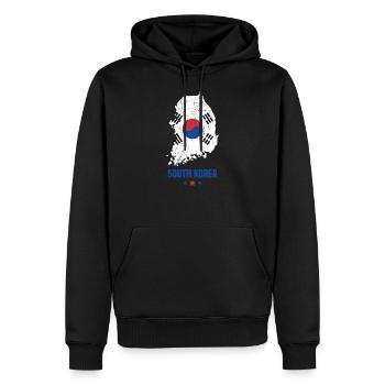 Corée du Sud Drapeau sud-coréen - Sweat à capuche Premium bio Homme - noir - Devant - Nico (187cm)