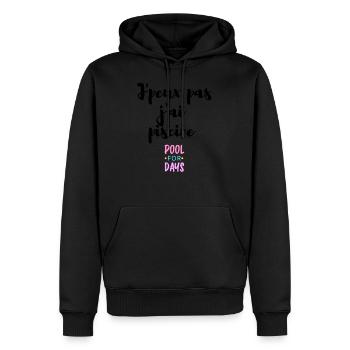 J peux pas j ai piscine - Sweat à capuche Premium bio Homme - noir - Devant - Nico (187cm)
