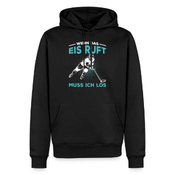 Eishockey Hockey Spruch Eishockeyspieler - Männer Premium Bio Hoodie - Schwarz - Vorne - Nico (187cm)