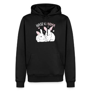 Hasenmama Hase Kaninchen Hasen Mama - Männer Premium Bio Hoodie - Schwarz - Vorne - Nico (187cm)