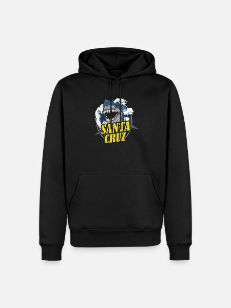 Santa Cruz Kalifornischer Hai - Männer Premium Bio Hoodie - Schwarz