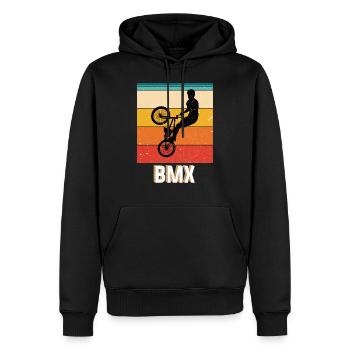 Bmx - Männer Premium Bio Hoodie - Schwarz - Vorne - Nico (187cm)