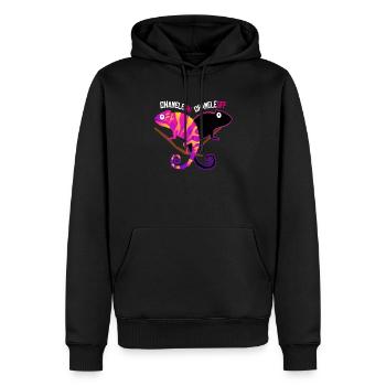Caméléon Chameleoff Reptil lézard - Sweat à capuche Premium bio Homme - noir - Devant - Nico (187cm)