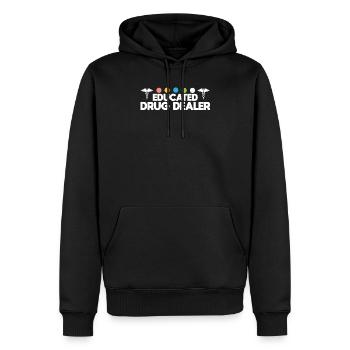 Trafiquant de drogue instruit drôle de pharmacien Vêtements - Sweat à capuche Premium bio Homme - noir - Devant - Nico (187cm)