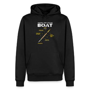 The Real Parts Of The Boat Rameur - Sweat à capuche Premium bio Homme - noir - Devant - Nico (187cm)
