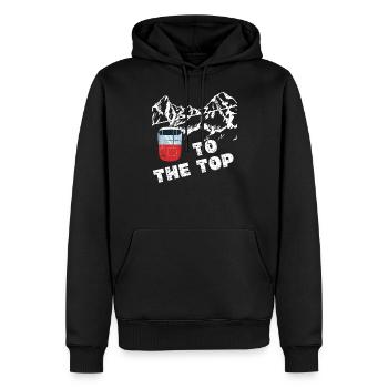 To the Top Skilift Gondola - Mountains Lift Snow - Men’s Premium Organic Hoodie - black - Front - Nico (187cm)