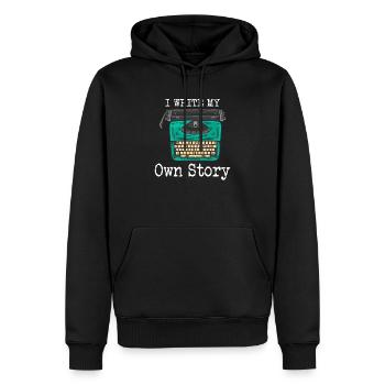 Typewriter Writing Writer I Write My Own Story - Men’s Premium Organic Hoodie - black - Front - Nico (187cm)