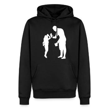 Familie Papa Tochter - Männer Premium Bio Hoodie - Schwarz - Vorne - Nico (187cm)