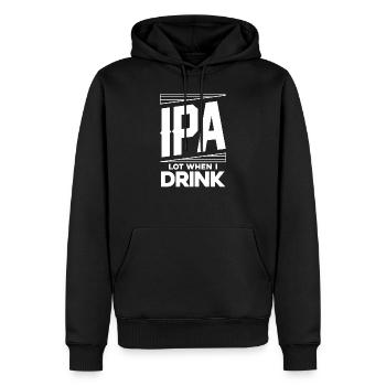 IPA Lot Bière Pun Vêtements - Sweat à capuche Premium bio Homme - noir - Devant - Nico (187cm)