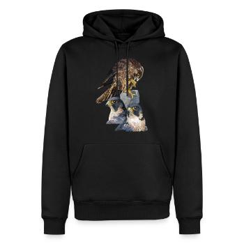 Faucon pèlerin - Sweat à capuche Premium bio Homme - noir - Devant - Nico (187cm)